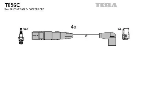 Провода высоковольтные (к-кт) VW JETTA IV, CADDY III 2.0i BLATNA TESLA T856C