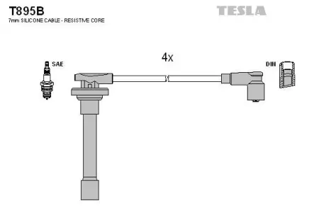 Провода высоковольтные (к-кт) HONDA ACCORD (V,VI) BLATNA TESLA T895B