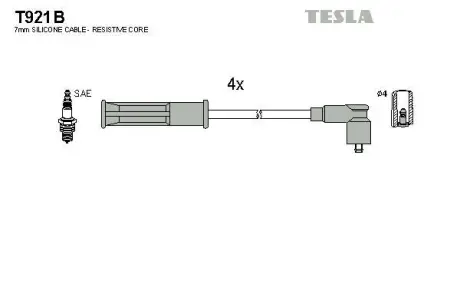 Провода высоковольтные (к-кт) RENAULT KANGOO (08-) 1.6i BLATNA TESLA T921B