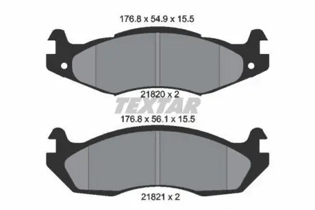 Тормозные колодки, дисковые. TEXTAR 2182001