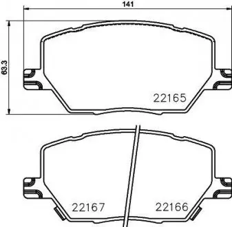 Колодки гальмівні (передні) Fiat 500X 1.4-1.6/1.6-2.0D 14-/ Jeep Renegade1.4-1.6/2.0CRD 14- Q+ TEXTAR 2216501