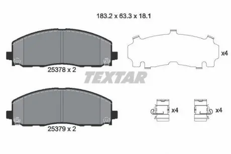 Колодки тормозные (передние) Jeep Wrangler 17-/Fiat Freemont 11- (Akebono) TEXTAR 2537801