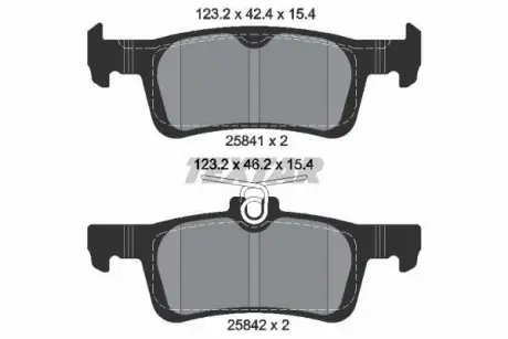 Колодки тормозные (задние) Peugeot 308 14- (Teves) Q+ TEXTAR 2584101