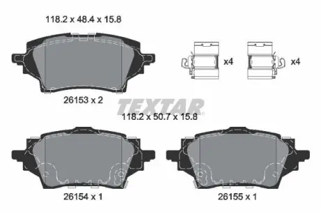 Тормозные колодки (задние) Toyota C-HR/Corolla/Yaris 19-/Suzuki Swace 20- (TRW) Q+ TEXTAR 2615301