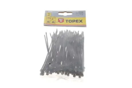 Набор пластиковых стяжек 2,5x100 мм 100 ед. (белая) Topex 44E970