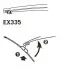 Щетка стеклоочистителя каркасная задняя 330mm (13\&#039;\&#039;) ExactFit Rear Hyundai I-30 (EX335B) Trico EX335 (фото 1)