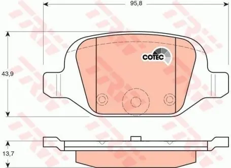 Тормозные дисковые колодки FIAT Panda/Punto TRW GDB1384