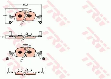 Тормозные колодки дисковые AUDI A4/A5/A6/A7 "R "15>> TRW GDB2126