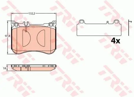 Тормозные колодки дисковые MERCEDES S(W222,C217) "F "14>> TRW GDB2144
