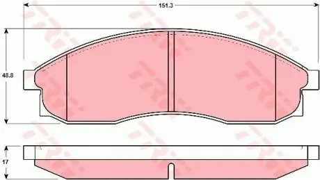 Комплект тормозных колодок передний, MITSUBISHI L200; NISSAN MAXIMA III, SKYLINE 2.5/2.5D/3.0 10.88-12.07 TRW GDB3107