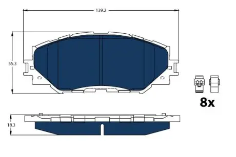 Комплект тормозных колодок передний TOYOTA PRIUS PLUS, YARIS 1.5H/1.8H 05.11- TRW GDB3425BTE