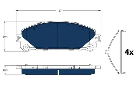 Комплект тормозных колодок передний, LEXUS NX, RX; TOYOTA RAV 4 IV 2.5H/3.5H 07.14- TRW GDB3484BTE