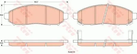 Тормозные колодки дисковые NISSAN Leaf/Serena "F "10>> TRW GDB3520