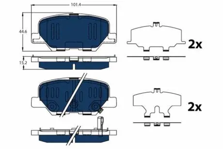 Комплект передних тормозных колодок CITROEN C-CROSSER, C-CROSSER ENTERPRISE; 2.0-3.0 03.01- TRW GDB3583BTE