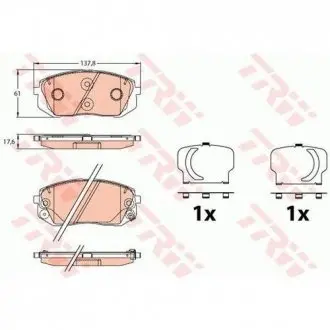 Тормозные колодки пер. Hyundai Tucson/ I40 11-/ Kia Sportage IV TRW GDB3642