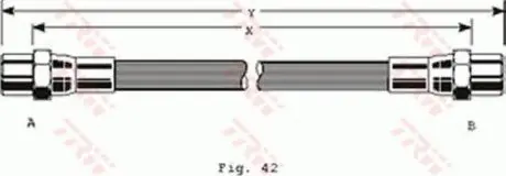 Шланг тормозной (передний) Audi 80/90 89- (310mm) TRW PHA288