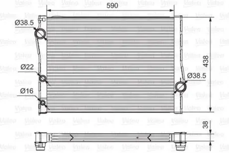 Радіатор охолодження BMW X5 (E70)/X6 (E71/E72) 3.0d/3.5i/4.0d 07- Valeo 701549