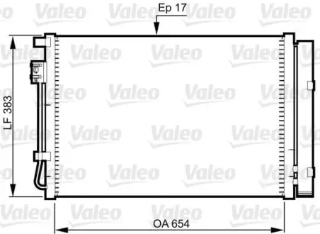 Радіатор кондиціонера ACCENT/RIO 1.2-1.6 10- Valeo 814362 (фото 1)