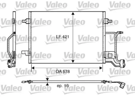 Радіатор кондиціонера AUDI A6 1.9-2.7 97-05 Valeo 817997