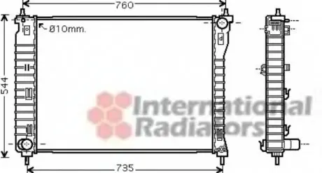 Радиатор охлаждения двигателя ANTARA/CAPTIVA 24/32 MT Van Wezel 37002435