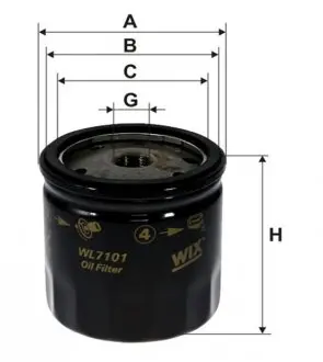 Масляный фильтр двигателя CITROEN /OP554 (WIX-Filtron) WIX FILTERS WL7101