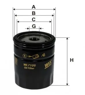 Масляный фильтр двигателя BMW /OP556 (WIX-Filtron UA) WIX FILTERS WL7105
