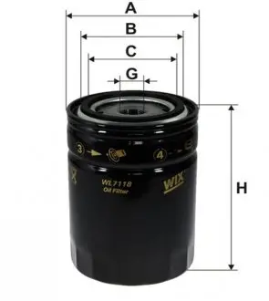 Масляный фильтр двигателя /OP563/1 (WIX-Filtron UA) WIX FILTERS WL7118