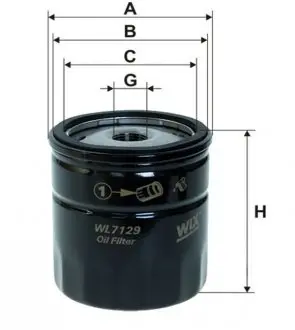 Фильтр масляный Opel 85-(benzin) WIX FILTERS WL7129