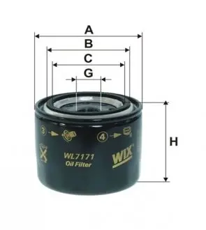 Фильтр масляный Kia Ceed 1.4-1.6/Mazda 626/3/6 2.0D 86-10 WIX FILTERS WL7171