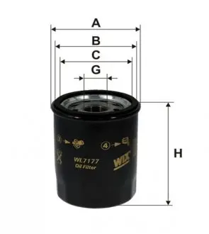 Фильтр масляный Toyota Avensis 2.0 00- /Celica 1.6-2.0 87- WIX FILTERS WL7177