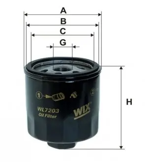 Масляный фильтр Audi A2/Seat Altea, Cordoba, Ibiza, Inca, Leon, Toledo WIX WIX FILTERS WL7203