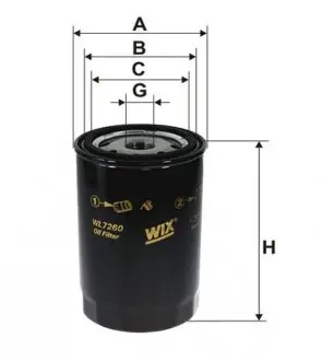 Масляный фильтр двигателя (WIX-Filtron) WIX FILTERS WL7260