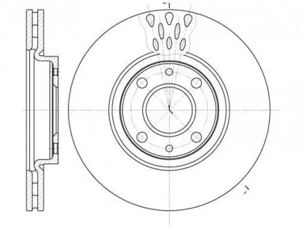 Тормозной диск (Передний) ALFA ROMEO MITO /CITROËN NEMO/FIAT 500/ DOBLO/PANDA/FIORINO /LANCIA YPSIL WOKING D6443.10