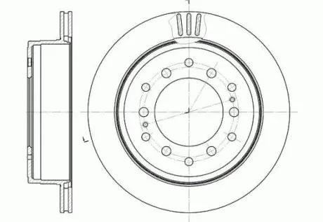 Тормозной диск зад. Cruiser 300/80/90/Prado/Lexus GX 01-10 3.0-4.7 WOKING D6956.10
