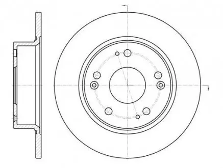 Тормозной диск зад. Honda Accord 04-08 (260x10) WOKING D6984.00