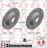 Диск гальмівний (задній) Audi A3/Skoda Octavia/VW Golf/Passat 04-14 (282x12) (з покриттям)(з прорезом) ZIMMERMANN 100331553 (фото 1)