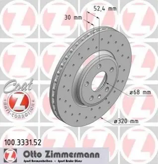 Диск гальмівний ZIMMERMANN 100.3331.52