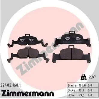 Колодки тормозные (передние) Audi A4/A5/A6/A7/Q5 15- (Ate-Teves) ZIMMERMANN 22402.160.1