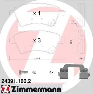 Колодки гальмівні дискові ZIMMERMANN 24391.160.2