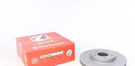 Диск тормозной (передний) Mazda 6 11-(297x28) (с покрытием) (с отверстием) (вентилированный) ZIMMERMANN 370.3050.52